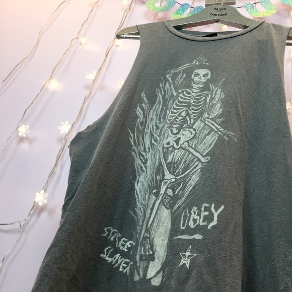 💀SOLD💀 Awesome Obey Skeleton Graphic Tank - Picture 4 of 4