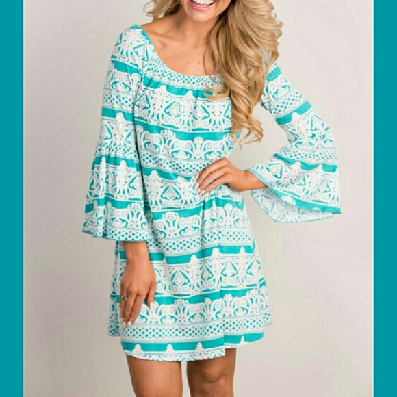 1MD LEFT👗TURQUOISE DRESS👗 - Picture 3 of 4