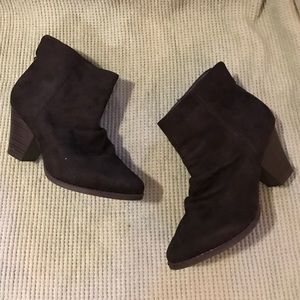 Suede ankle booties