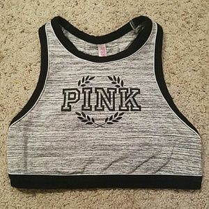 PINK high neck sports bra