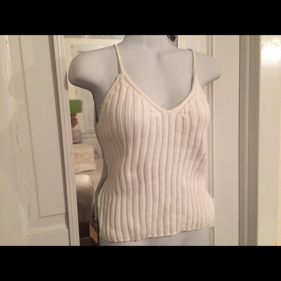 J Crew (M) white EUC knit halter Jr.
