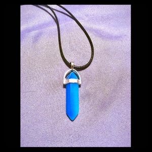 🏞Natural ClearBlue Agate Crystal Healing Pendant
