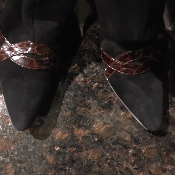 Prevata Italian Black Leather/Suede Boots - Picture 4 of 4