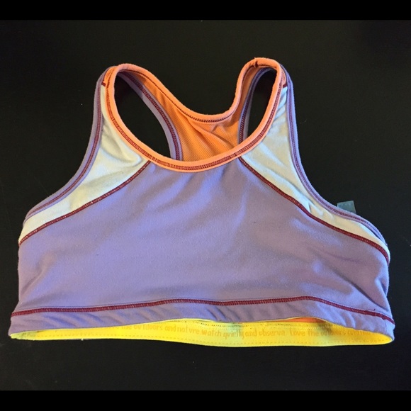 high neck neon multicolored sports bra
