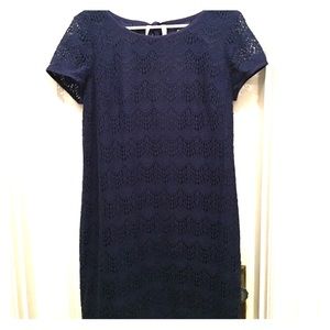 Ann Taylor Loft blue lace shift dress