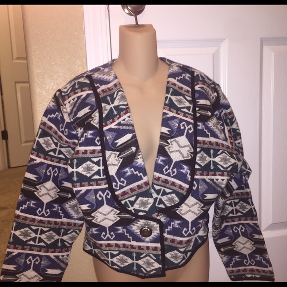 Aztec Cropped Jacket Size: L-XL