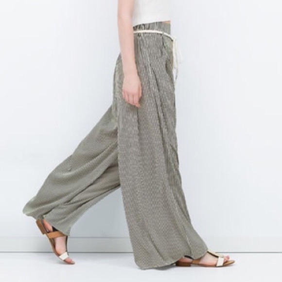 Zara Wide Leg Striped Trouser