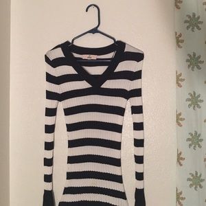 Striped navy blue and white sweater