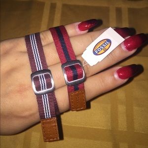 Bundle of 2 Fossil Stainless Steel Field Straps