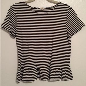 J Crew striped peplum top