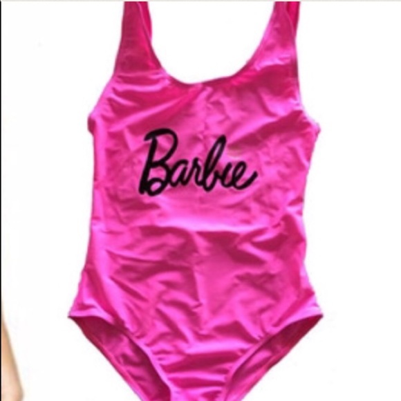 PINK BARBIE SWIMSUIT ONE PIECE MONOKINI - Picture 4 of 8