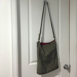 Houndstooth crossbody cotton purse