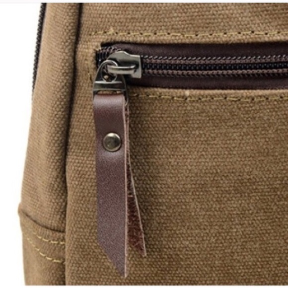 Men's Canvas Outdoor Travel Shoulder Backpack - Picture 2 of 3