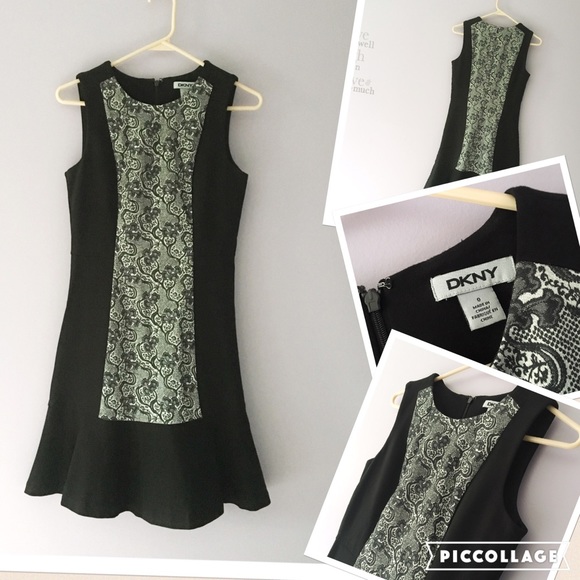 DKNY Drop Waist Flared Hem Dress
