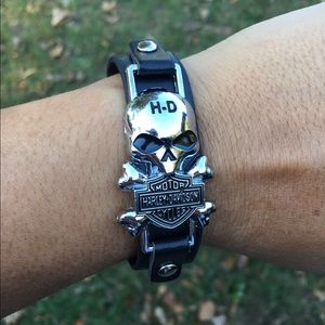 Genuine black leather Harley Davidson bracelets