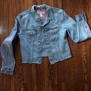 H & M Coachella Distressed Jean Jacket size M