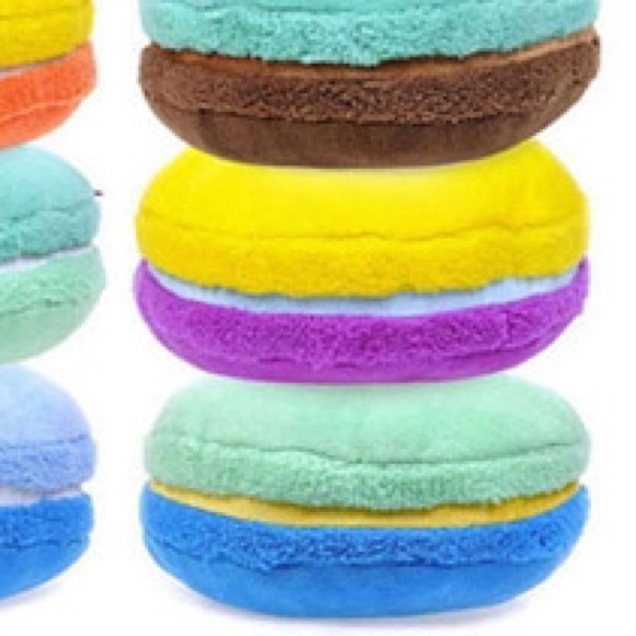 ONE BLUE/GREEN PLUSH MACAROON PILLOW - Picture 1 of 2
