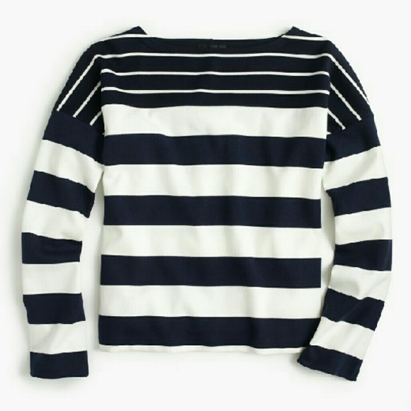 J Crew  Stripe-blocked boatneck T-shirt