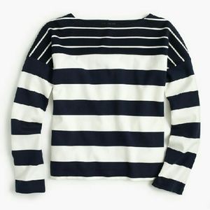 J Crew  Stripe-blocked boatneck T-shirt