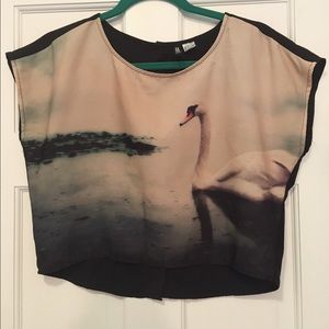 H&M Swan Crop Top size 4