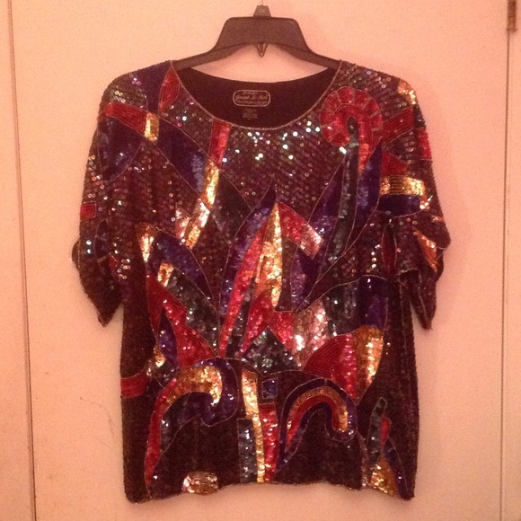 Sequin formal blouse