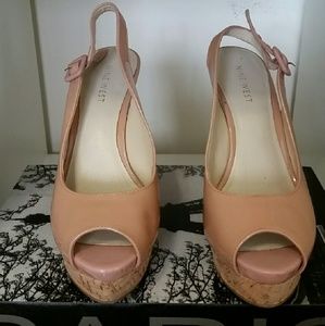Tan/nude wedge heels