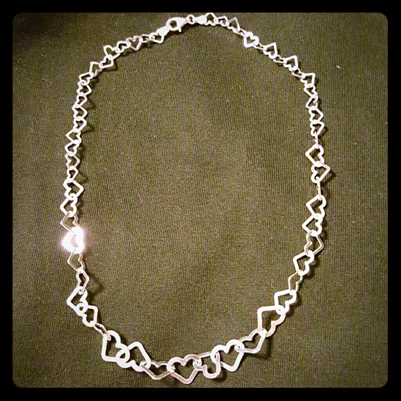 Genuine Sterling Silver Heart Necklace