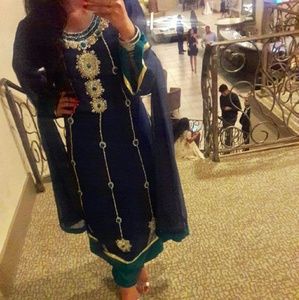Blue and green Pakistani/indian dress.