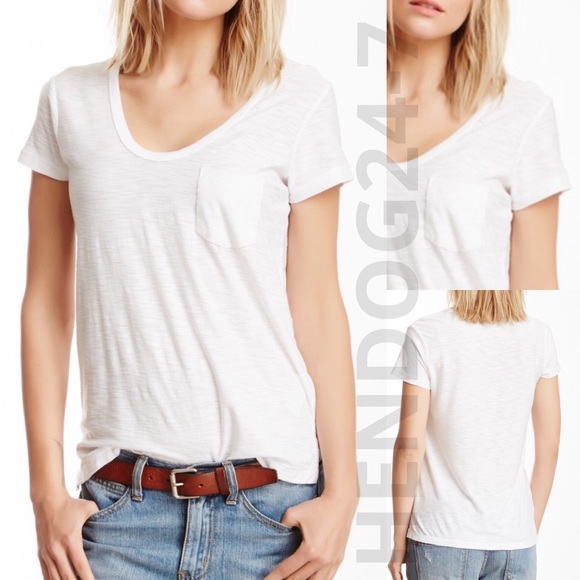 James Perse Tops - JAMES PERSE #WWG3900CU SLUB BF POCKET TEE SZ 4 =XL