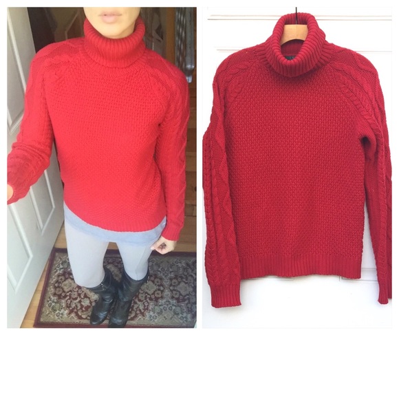 🚨SOLD🚨RALPH LAUREN Red Cable Knit Sweater - Picture 4 of 4