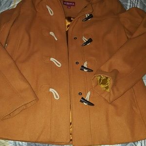Mustard/gold colored Merona Hooded Peacoat