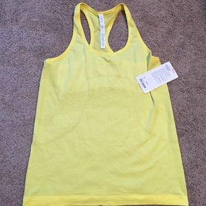 Lululemon Run:swiftly racerback yellow size 10 NWT
