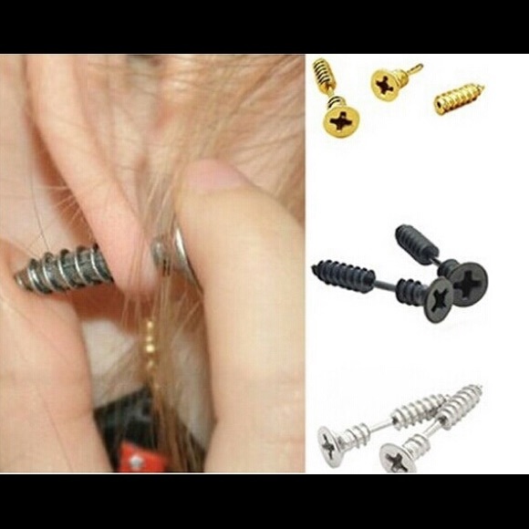 Accessories - 2 Piece Fashion Punk Blue Stainless Steel Screw