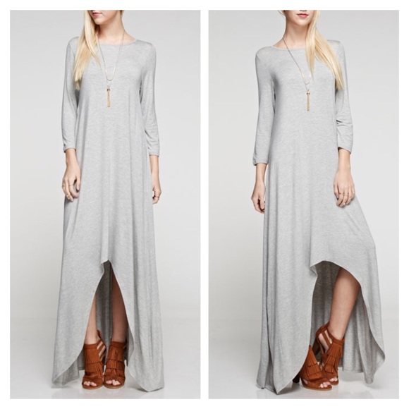 ✨Long Sleeve High/Low Maxi Dress, - Picture 2 of 7