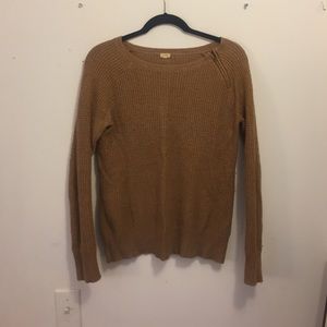 J Crew Camel colored waffle print sweater