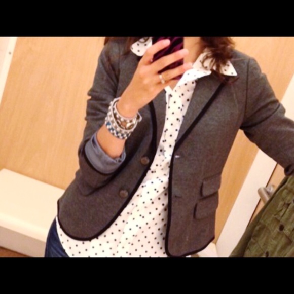 Gap Ponte Academy Blazer in Dark Heather Gray