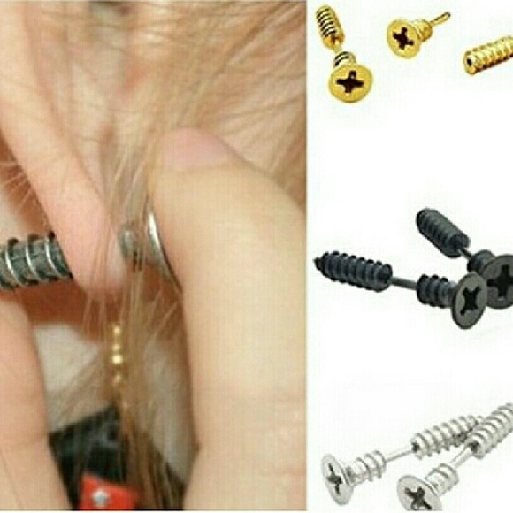 Fashion screws stud  Stainless   Earrings Screws - Picture 2 of 2