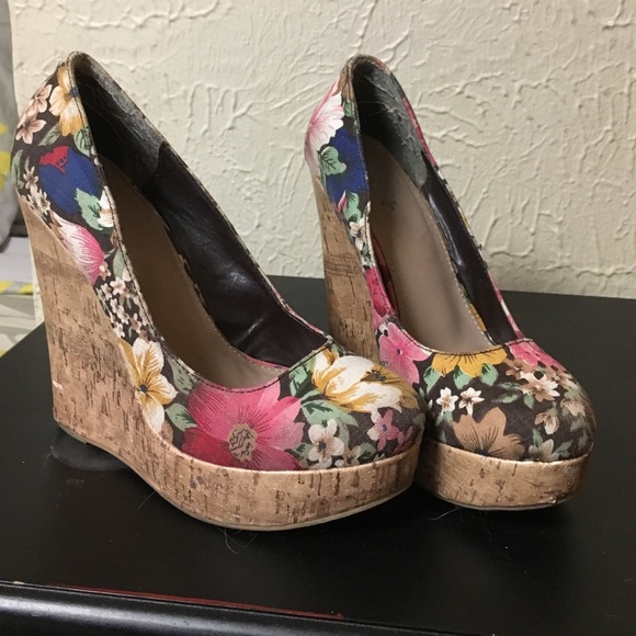 Charlotte Russe floral wedges