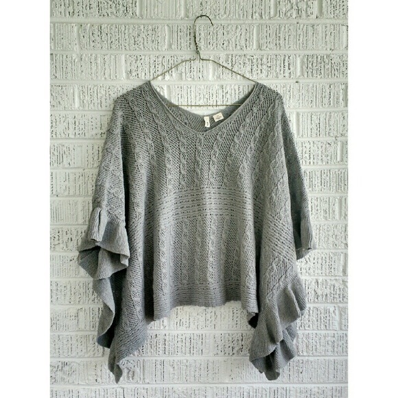 **SOLD** Anthropologie Moth Grey Poncho Sweater