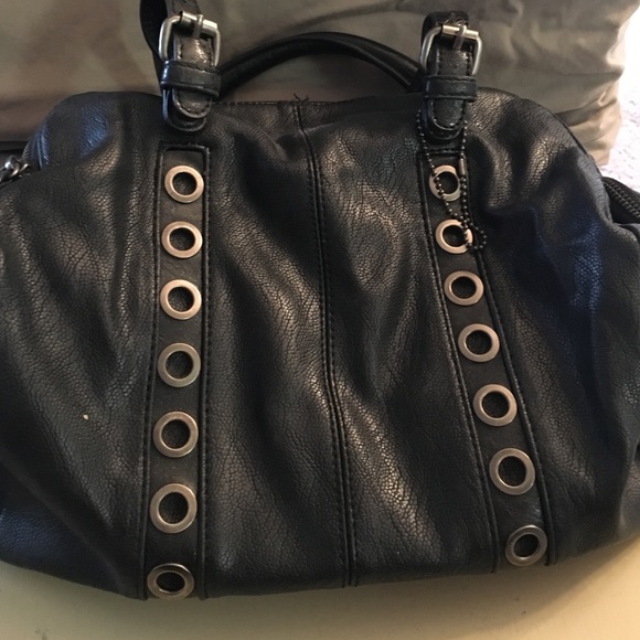 Black edgy Big Buddha Handbag w/Metal Accents