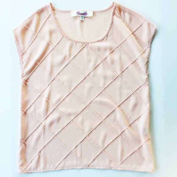 Emelee pink beaded blouse, size M