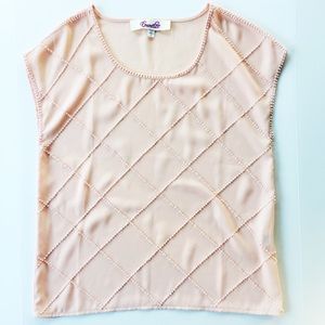 Emelee pink beaded blouse, size M