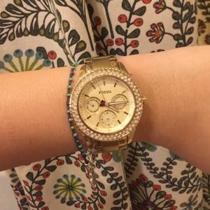 Gold Fossil Watch
