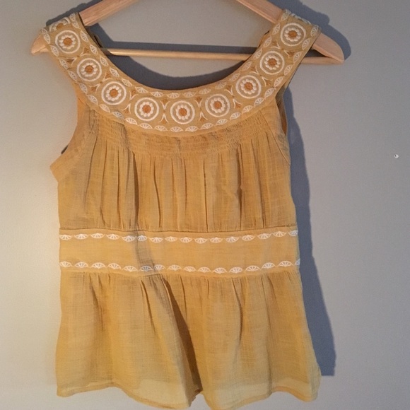 anthroplogie gauzy cotton tank top