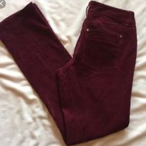 White House Black Market Burgundy Corduroy Pants