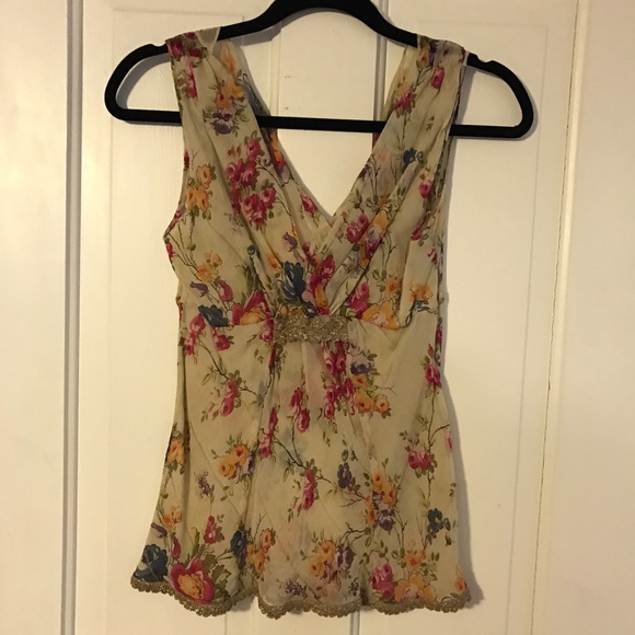 Mint brand silk floral top size 4 - Picture 1 of 2