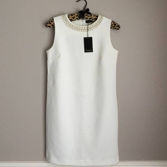 Adrienne Vittadini Dresses & Skirts - Textured shift dress with embellishment jacquard