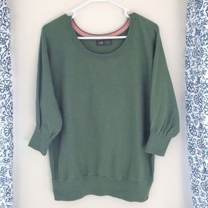 Green north face sweater