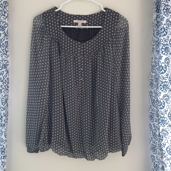 Esprit black and cream blouse.