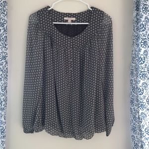 Esprit black and cream blouse.